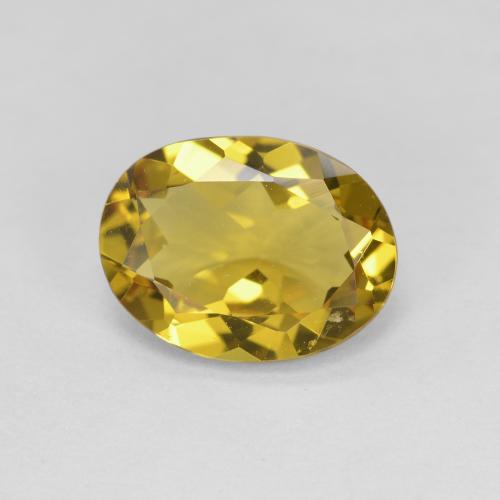 2.06 ct Yellow Golden Beryl Gemstone, Golden Beryl Gem in Oval Facet Shape for Sale.