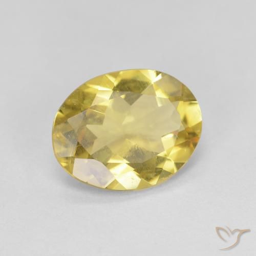 2.04 ct Yellow Golden Beryl Stone, Natural Golden Beryl in Oval Facet Shape for Sale