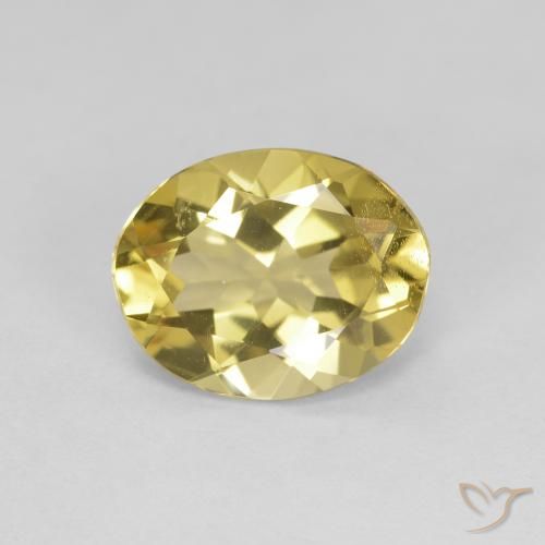 2.08ct Natural Light Yellow Golden Beryl, Oval, VVS-VS
