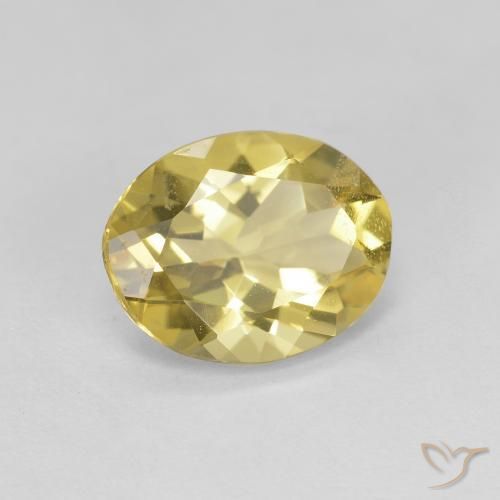 2.08 ct Yellow Golden Beryl Stone, Natural Golden Beryl in Oval Facet Shape for Sale