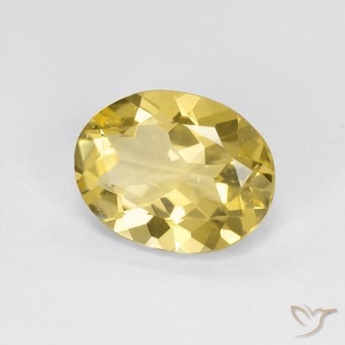 2.04 ct Yellow Golden Beryl Stone, Natural Golden Beryl in Oval Facet Shape for Sale