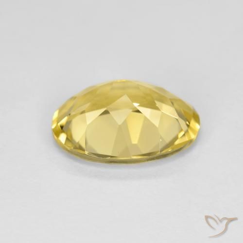 Golden Beryl Gemstone in 10 x 8 mm (calibrated) Size for Sale, Golden Beryl Stone in Light Golden-Yellow Color