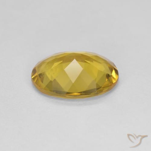 Golden Beryl Gemstone in 10 x 8 mm (calibrated) Size for Sale, Golden Beryl Stone in Deep Yellow Color