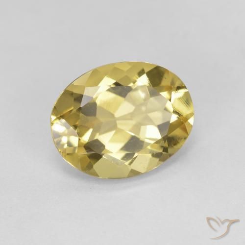 2.39 ct Yellow Golden Beryl Stone, Natural Golden Beryl in Oval Facet Shape for Sale