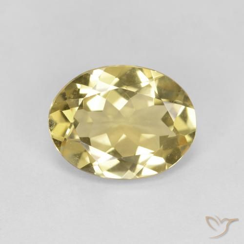 2.18 ct Oval Cut Golden Beryl, 10.4 x 8 mm From Madagascar, Photo A