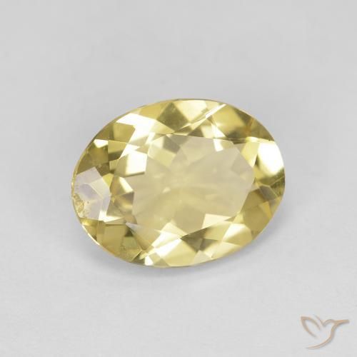2.18 ct Yellow Golden Beryl Stone, Natural Golden Beryl in Oval Facet Shape for Sale