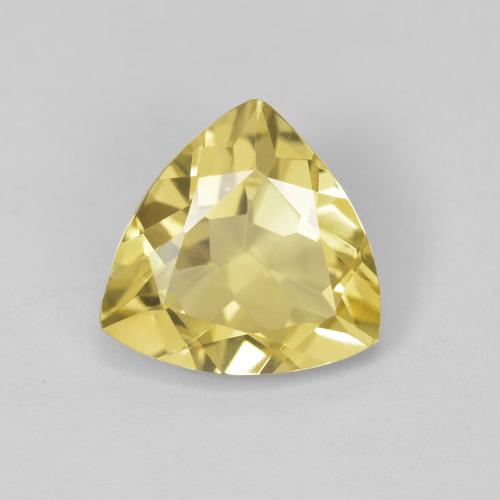 2.03ct Trillion Light Yellow Golden Beryl from Madagascar, Dimension 9.4 x 9.2mm, Natural untreated Gemstone, VS Clarity, 1pc Trillion Facet Golden Beryl, Mohs Hardness of 7.5 - 8 suitable for daily wear jewelry, Photo A