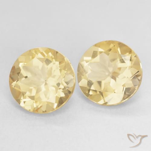 5.20 ctw Yellow Golden Beryl Stones, Natural Golden Beryl in Round Facet Shape for Sale