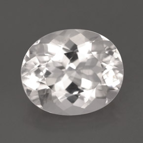 5.94 ct White Goshenite Gemstone, Goshenite Gem in Oval Facet Shape for Sale.