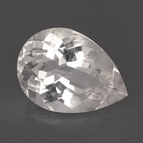 5.26 ct White Goshenite Gemstone, Goshenite Gem in Pear Facet Shape for Sale.