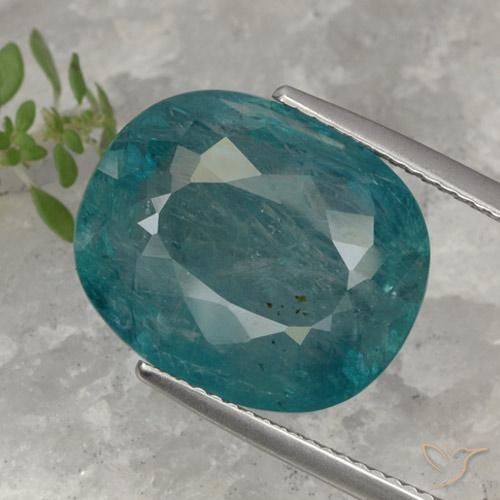 13.98 ct Blue Green Grandidierite, 16.5 x 13.7 mm Oval Cut From Madagascar, Photo A