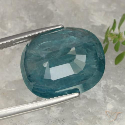 Grandidierite Gemstone in 16.5 x 13.7 mm Size for Sale, Grandidierite Stone in Medium Blue Green Color