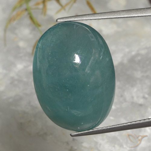 Grandidierite Turquoise oval cabochon 21 x 15,5mm de Madagascar, poids de 22,47 ct, pierre gemme naturelle Non traité de pureté Translucide, 1 pièce de grandidiérite, couleur : Bleu verdâtre, dureté de Mohs de 7 à 7.5 convient aux bijoux de tous les jours, pierre de sagesse, Photo A