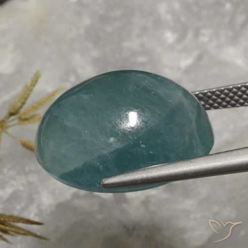 Grandidierite Gemstone in 17.3 x 14.2 mm Size for Sale, Grandidierite Stone in Deep Blue Green Color