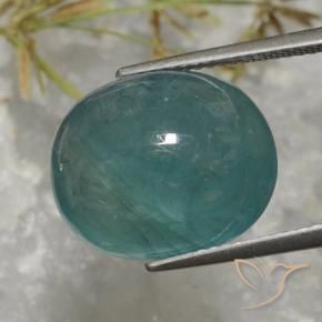 14.09 ct Turquoise Grandidierite Stone, Natural Grandidierite in Oval Cabochon Shape for Sale