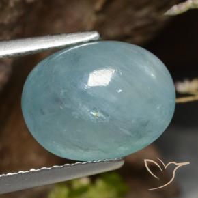 4.58 ct Turquoise Grandidierite Stone, Natural Grandidierite in Oval Cabochon Shape for Sale