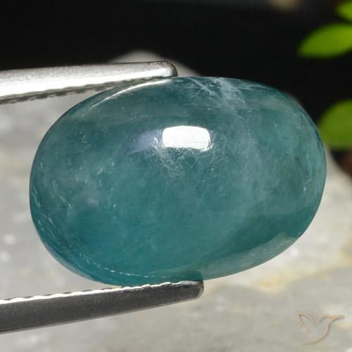 5.05 ct Turquoise Grandidierite Stone, Natural Grandidierite in Oval Cabochon Shape for Sale