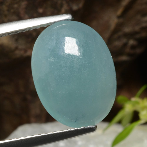 Teal Tone Grandidierite Edelstein - 4.1ct Oval Cabochon (ID: 471870)