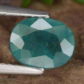 1.32 ct Green Grandidierite Gemstone, Grandidierite Gem in Oval Facet Shape for Sale.