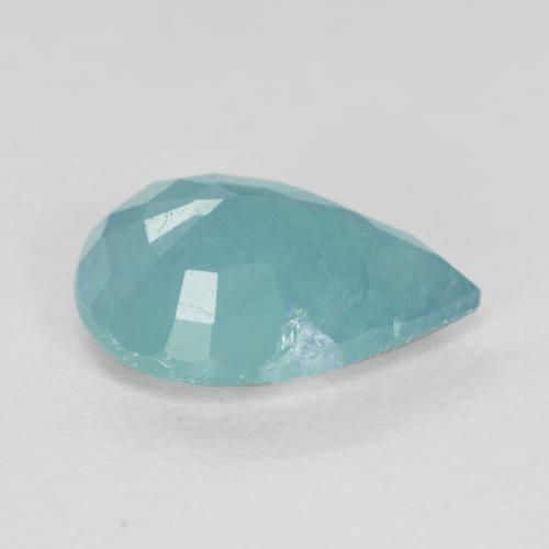 Grandidierite Gemstone in 9.7 x 7.1 mm Size for Sale, Grandidierite Stone in Medium-Dark Blue Green Color