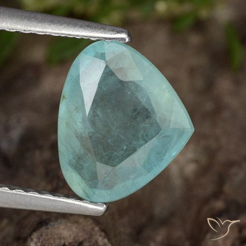 1.8 ct Blue Green Grandidierite, 9.3 x 7.8 mm Pear Cut From Madagascar, Photo A