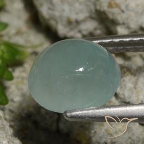 Grandidierite Gemstone in 8 x 6.8 mm Size for Sale, Grandidierite Stone in Light Green Blue Color