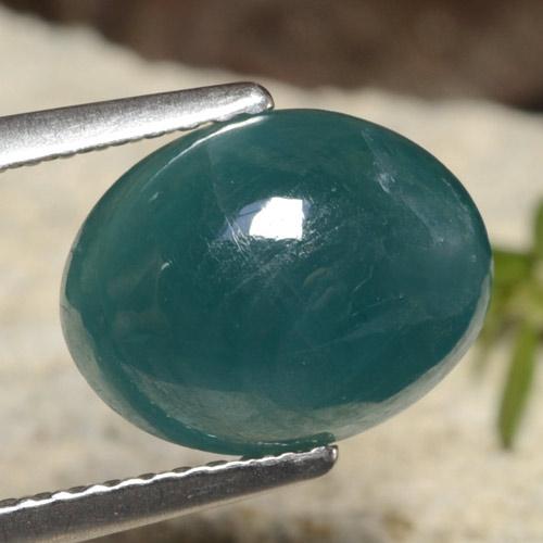3.55 ct Turquoise Grandidierite Stone, Natural Grandidierite in Oval Cabochon Shape for Sale