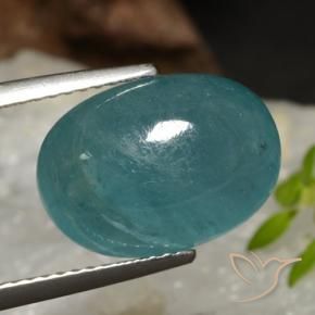 6.33 ct Turquoise Grandidierite Stone, Natural Grandidierite in Oval Cabochon Shape for Sale