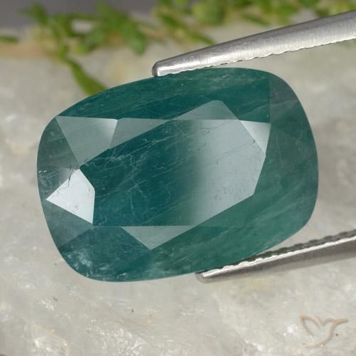 7.78 ct Turquoise Grandidierite Stone, Natural Grandidierite in Cushion-Cut Shape for Sale