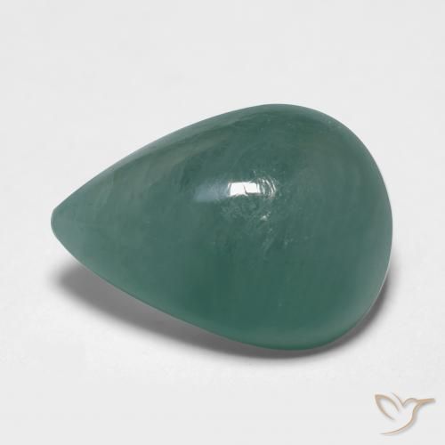 Grandidierite Turquoise pear cabochon 15,7 x 11,4mm de Madagascar, poids de 9,07 ct, pierre gemme naturelle Non traité de pureté Translucide, 1 pièce de grandidiérite, couleur : Bleu verdâtre, dureté de Mohs de 7 à 7.5 convient aux bijoux de tous les jours, pierre de sagesse, Photo A