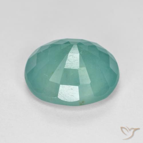 Grandidierite Gemstone in 11.7 x 10.4 mm Size for Sale, Grandidierite Stone in Light Green Blue Color