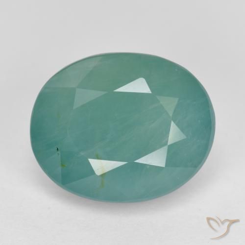 4.83 ct Blue Green Grandidierite, 11.6 x 9.5 mm Oval Cut From Madagascar, Photo A