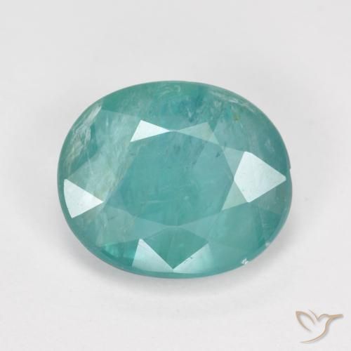 Sea Foam Green Грандидьерит Камень - 3.5ct Фасетный Овал (ID: 568477)