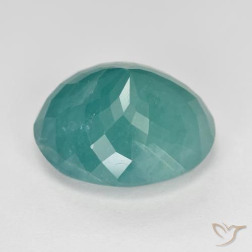 Grandidierite Gemstone in 14 x 12 mm (calibrated) Size for Sale, Grandidierite Stone in Medium Green Blue Color