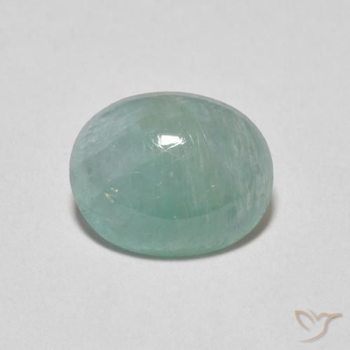 Grandidierite Turquoise oval cabochon 8,6 x 7mm de Madagascar, poids de 1,64 ct, pierre gemme naturelle Non traité de pureté Translucide, 1 pièce de grandidiérite, couleur : Turquoise pale , dureté de Mohs de 7 à 7.5 convient aux bijoux de tous les jours, pierre de sagesse, Photo A