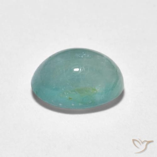 Grandidierite Gemstone in 9 x 6.4 mm Size for Sale, Grandidierite Stone in Pale Sea Foam Color