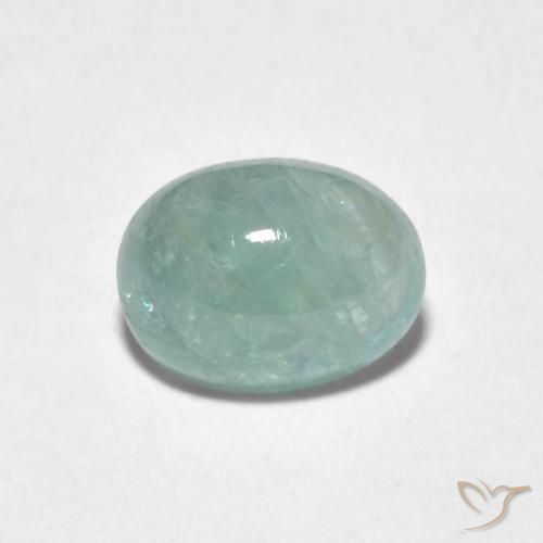 Grandidierite Turquoise oval cabochon 1,82 ct de Madagascar, dimension 8,6 x 6,5mm, pierre gemme naturelle Non traité, pureté Translucide, 1 pièce Grandidierite de couleur Bleu verdâtre pâle, dureté Mohs de 7 à 7.5 convient aux bijoux de tous les jours, pierre de sagesse, Photo A