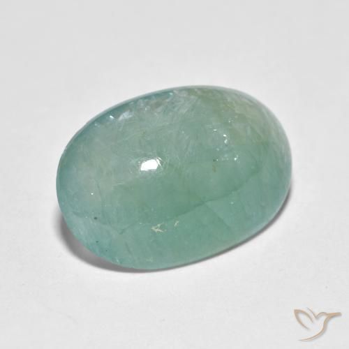 6.34 ct Turquoise Grandidierite Stone, Natural Grandidierite in Oval Cabochon Shape for Sale
