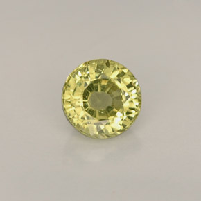 0.56 ct Yellow Grossularite Garnet Gemstone, Grossularite Garnet Gem in Round Facet Shape for Sale.