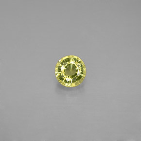 0.64 ct Yellow Grossularite Garnet Gemstone, Grossularite Garnet Gem in Round Facet Shape for Sale.