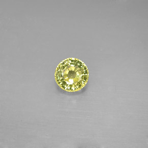 0.59 ct Green Grossularite Garnet Gemstone, Grossularite Garnet Gem in Round Facet Shape for Sale.