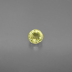 0.58 ct Yellow Grossularite Garnet Gemstone, Grossularite Garnet Gem in Round Facet Shape for Sale.