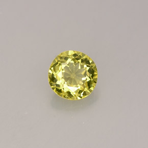 0.59 ct Yellow Grossularite Garnet Gemstone, Grossularite Garnet Gem in Round Facet Shape for Sale.