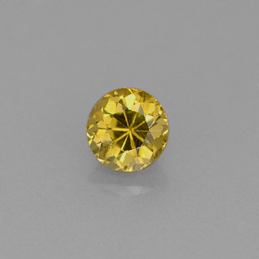 0.59 ct Yellow Grossularite Garnet Gemstone, Grossularite Garnet Gem in Round Facet Shape for Sale.