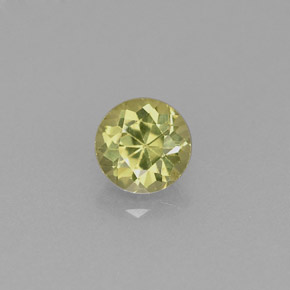 0.61 ct Yellow Grossularite Garnet Gemstone, Grossularite Garnet Gem in Round Facet Shape for Sale.