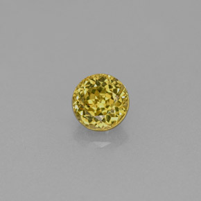 0.63 ct Yellow Grossularite Garnet Gemstone, Grossularite Garnet Gem in Round Facet Shape for Sale.