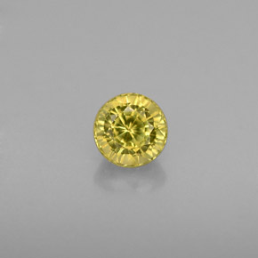 0.54 ct Yellow Grossularite Garnet Gemstone, Grossularite Garnet Gem in Round Facet Shape for Sale.