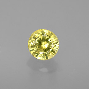 0.60 ct Yellow Grossularite Garnet Gemstone, Grossularite Garnet Gem in Round Facet Shape for Sale.