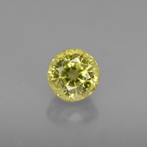 0.75 ct Yellow Grossularite Garnet Gemstone, Grossularite Garnet Gem in Round Facet Shape for Sale.