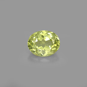 0.91 ct Green Grossularite Garnet Gemstone, Grossularite Garnet Gem in Oval Facet Shape for Sale.
